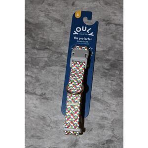 Youly Protector Multicolored Adjustable Reflective Dog Collar SZ S 9-14" Neck